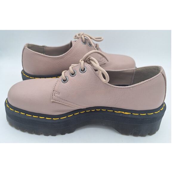 Dr Martens 31167 Quad II Taupe Leather Oxford Platform Shoes US Men 9 Women 10 - Picture 10 of 16